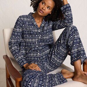 Women's Flannel 2 Piece Pajama Set - Long Sleeve Shirt and Pants